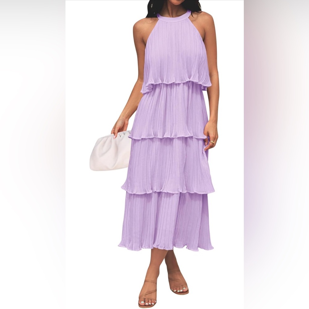 Elegant Lavender Tiered Dress
